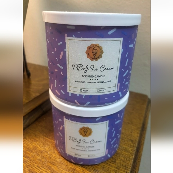 Bath & Body Works 3-Wick candles  PB & J Icecream LOT OF TWO 🍦🍦🍦🍦🍦🍦🍦 - Picture 2 of 2